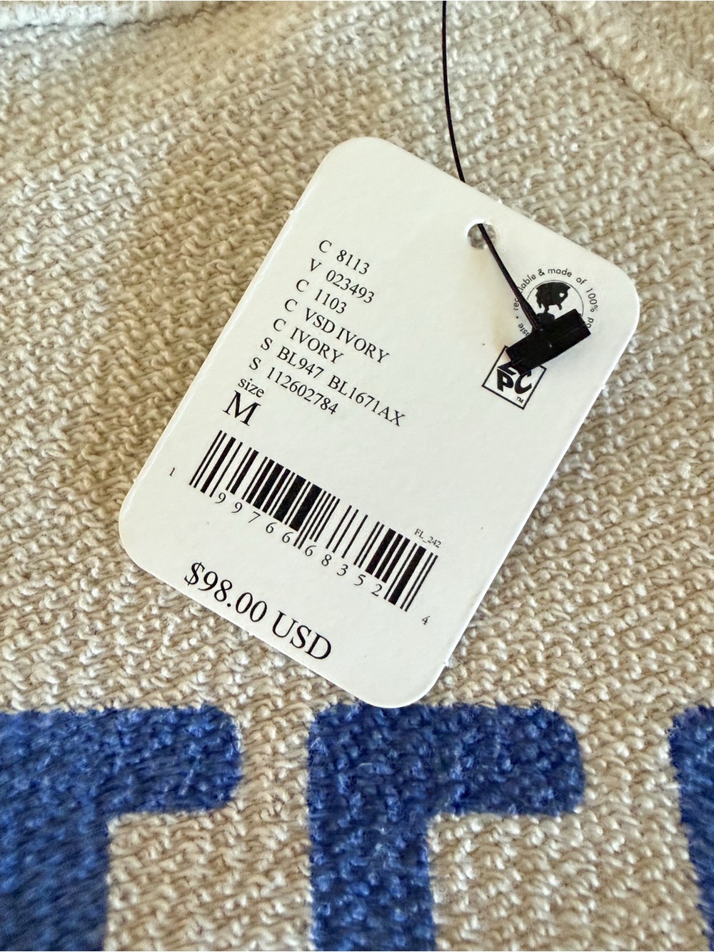 Free People Retro Brand Cream Oyster Pullover Sweatshirt hard to find - Picture 5 of 7